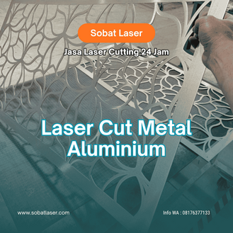 Contoh hasil desain aluminium laser cutting dekoratif dengan pola modern dan finishing elegan