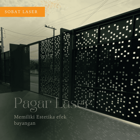 Perbandingan hasil potongan pagar laser cutting dan potongan manual pada plat besi.